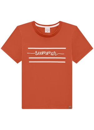 Carinhoso - Camiseta Laranja Summer em Malha - CARINHOSO