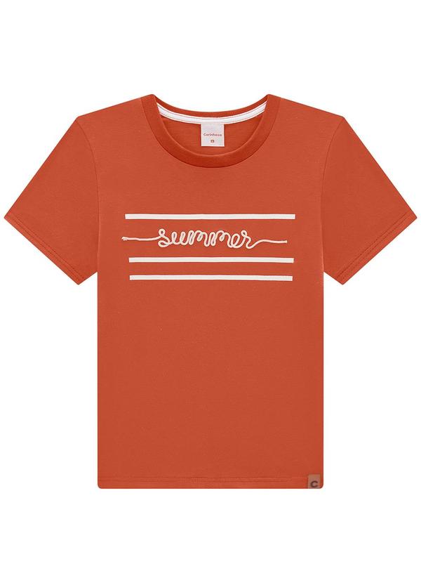 Carinhoso - Camiseta Laranja Summer em Malha