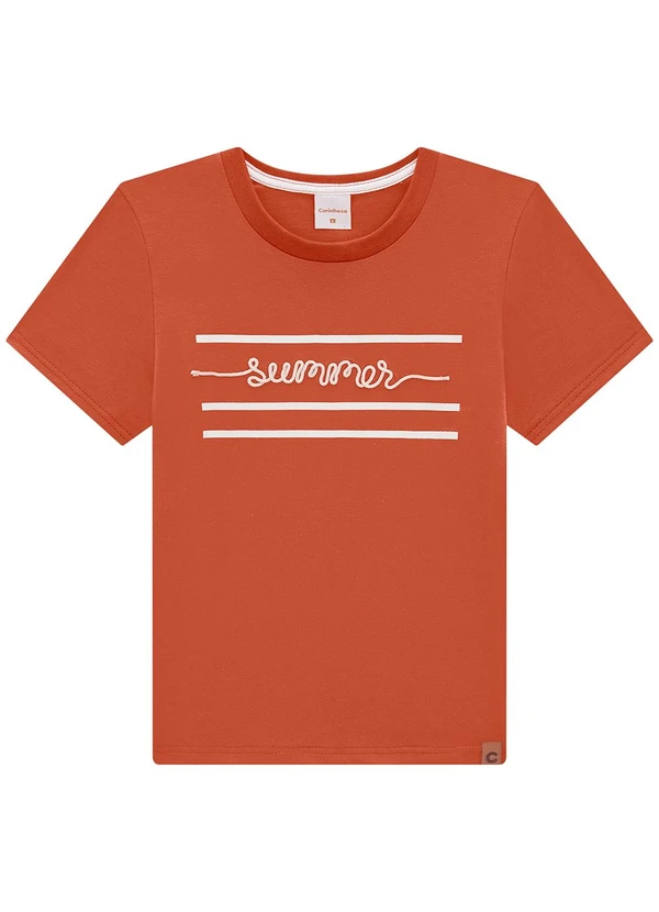 Carinhoso - Camiseta Laranja Summer em Malha