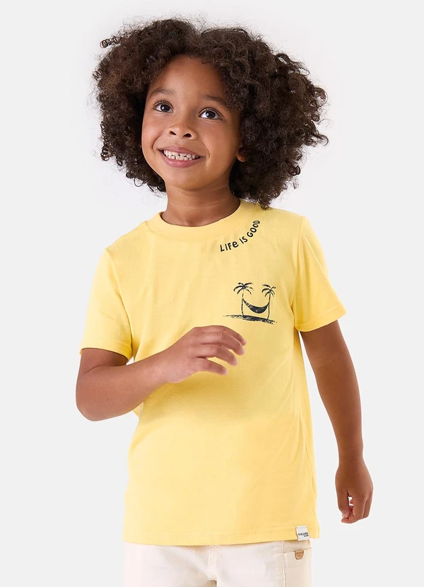 Malwee Kids - Camiseta Life Is Good em Malha Amarelo