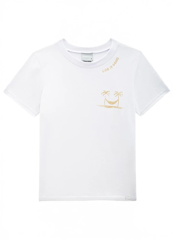 Malwee Kids - Camiseta Life Is Good em Malha Branco
