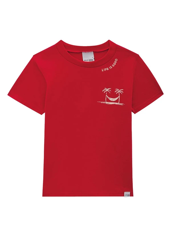 Malwee Kids - Camiseta Life Is Good em Malha Vermelho 1
