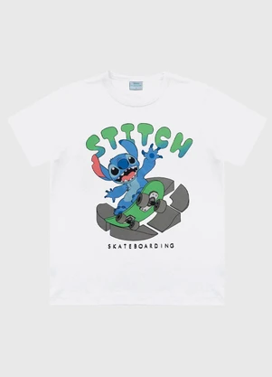 Fakini Kids - Camiseta Lilo & Stitch Branco - FAKINI KIDS