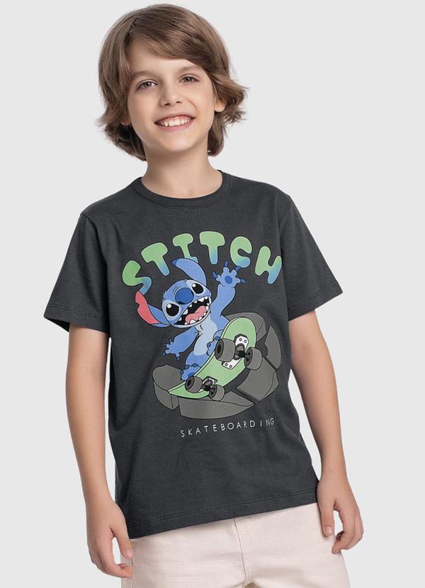Fakini Kids - Camiseta Lilo & Stitch Cinza