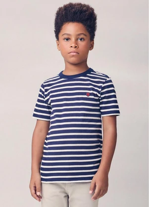 Camiseta Listrada com Patch Youccie (Marinho) - YOUCCIE