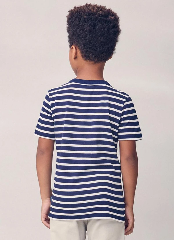 Youccie - Camiseta Listrada com Patch Youccie Marinho 2