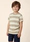 Malwee Kids - Camiseta Listrada em Malha Verde Menta - variação: Taupe