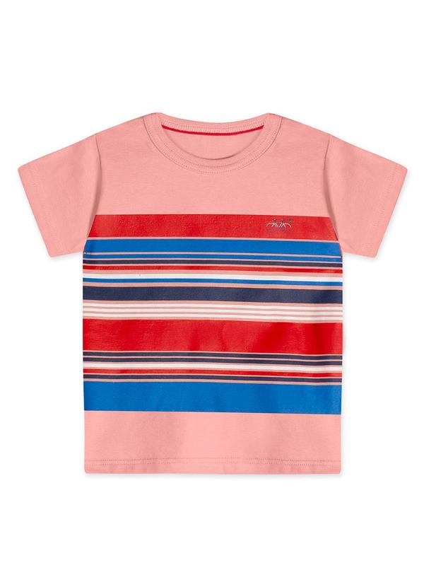 Marisol - Camiseta Listrada Masculina Rosa