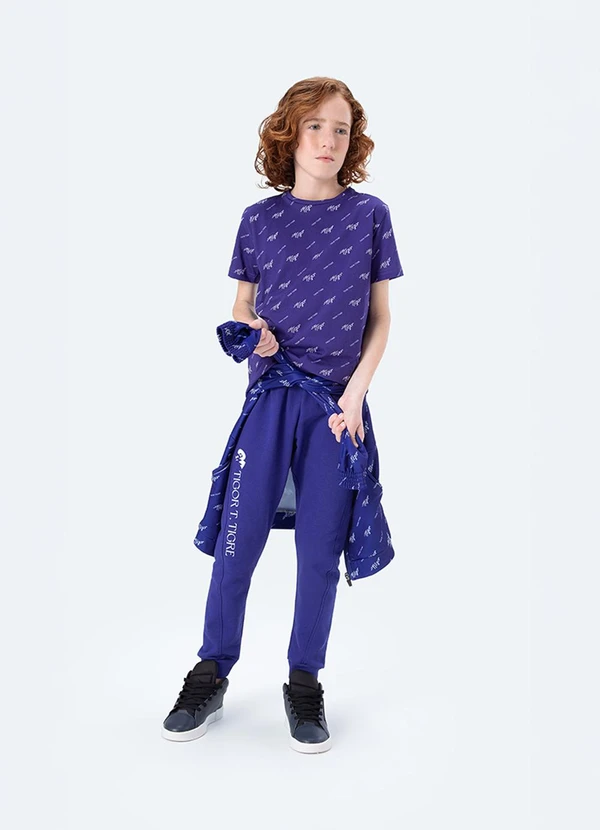 Tigor T Tigre - Camiseta Manga Curta Azul