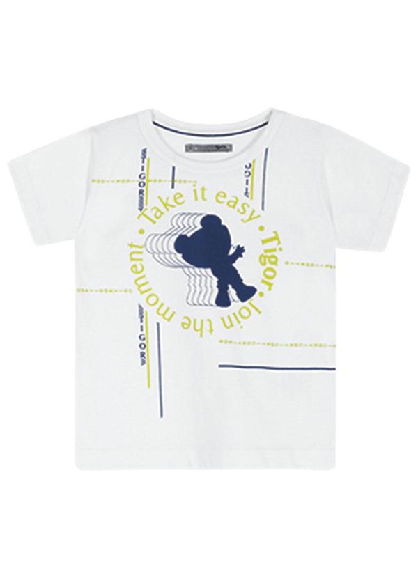 Tigor T Tigre - Camiseta Manga Curta Bebê Masculina Branco