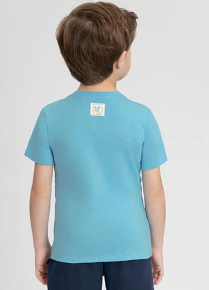 Camiseta Manga Curta Dinossauro Up Baby Azul - UP BABY