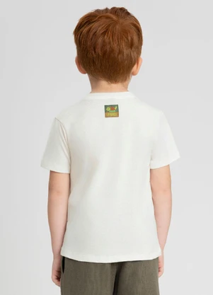 Camiseta Manga Curta Dinossauro Up Baby Branco - UP BABY