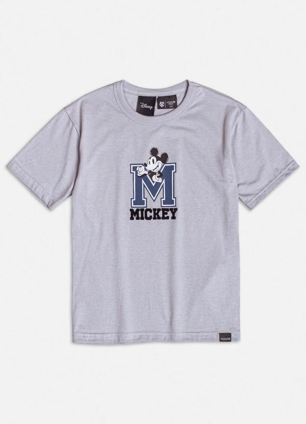 Youccie - Camiseta Manga Curta do Mickey Mouse Cinza