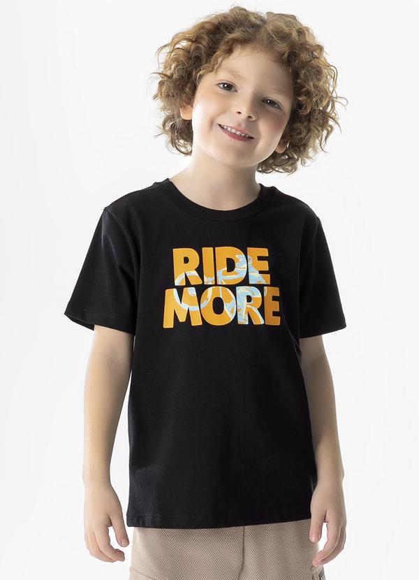 Cativa Kids - Camiseta Manga Curta Estampada Preto