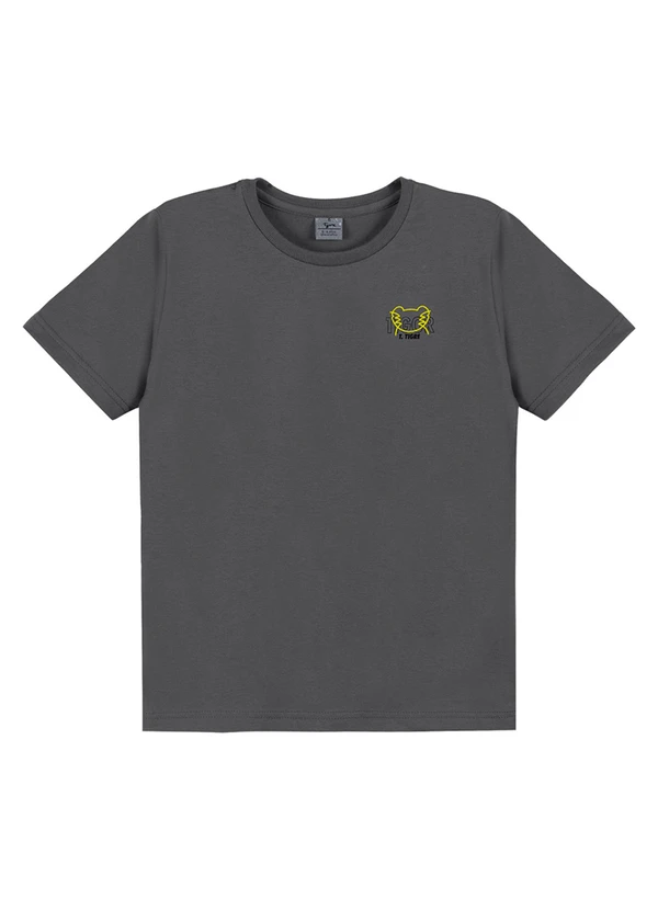 Tigor T Tigre - Camiseta Manga Curta Infantil Cinza
