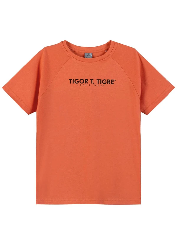 Tigor T Tigre - Camiseta Manga Curta Infantil Laranja