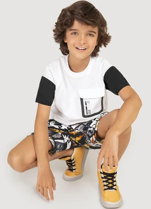 Tigor T Tigre - Camiseta Manga Curta Infantil Masculina Preto - TIGOR T TIGRE