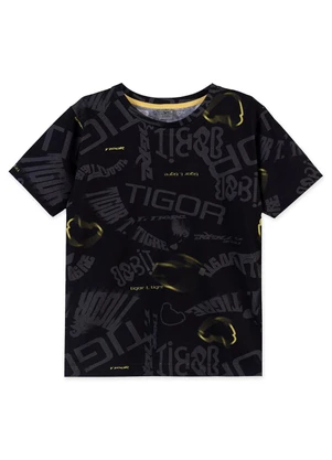 Tigor T Tigre - Camiseta Manga Curta Infantil Preto - TIGOR T TIGRE