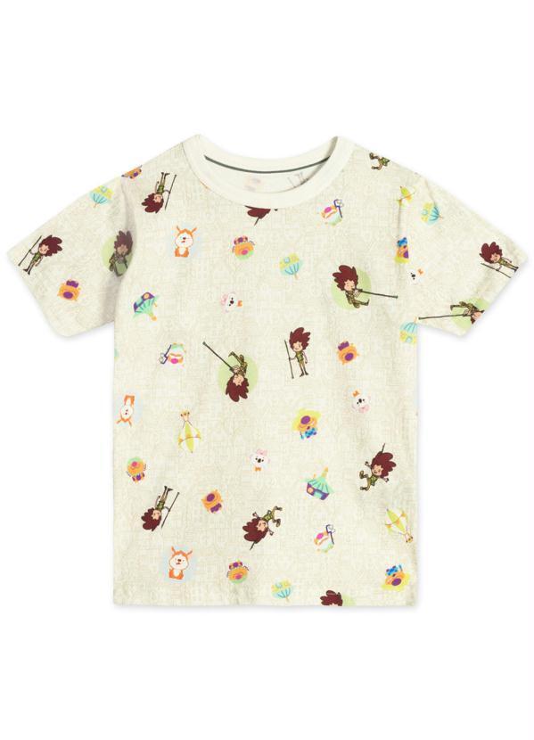Lilica Ripilica - Camiseta Manga Curta Infantil Unissex Bege