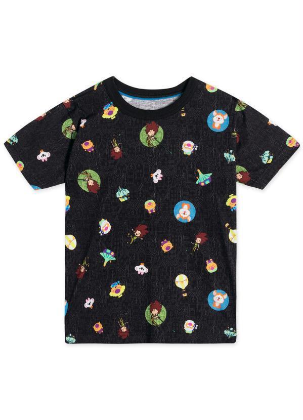 Lilica Ripilica - Camiseta Manga Curta Infantil Unissex Preto