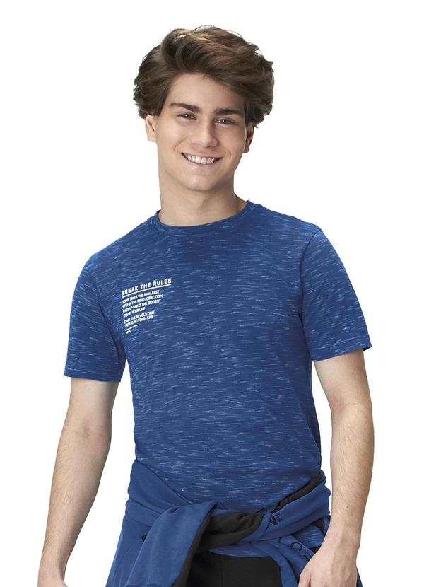 Hapier - Camiseta Manga Curta Juvenil Menino Azul