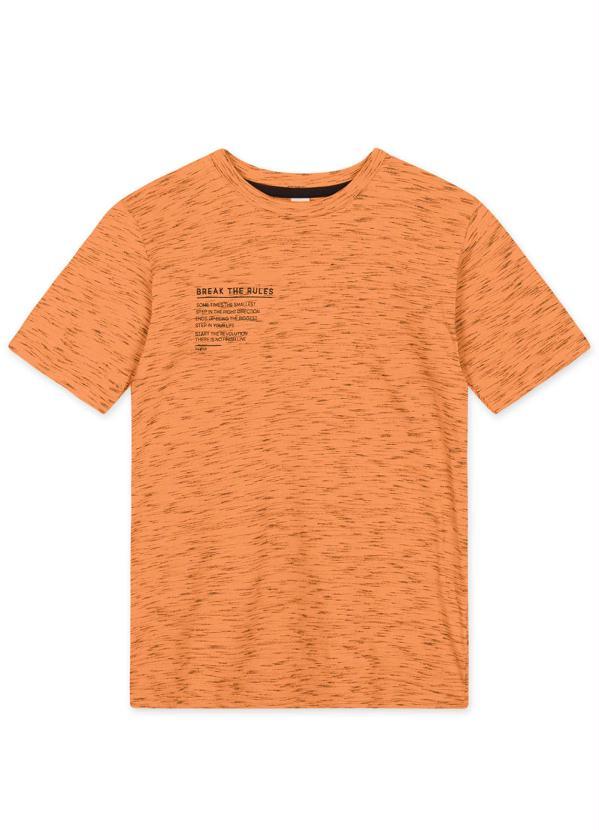 Hapier - Camiseta Manga Curta Juvenil Menino Laranja