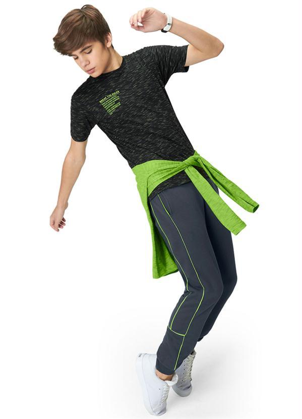 Hapier - Camiseta Manga Curta Juvenil Menino Preto 2