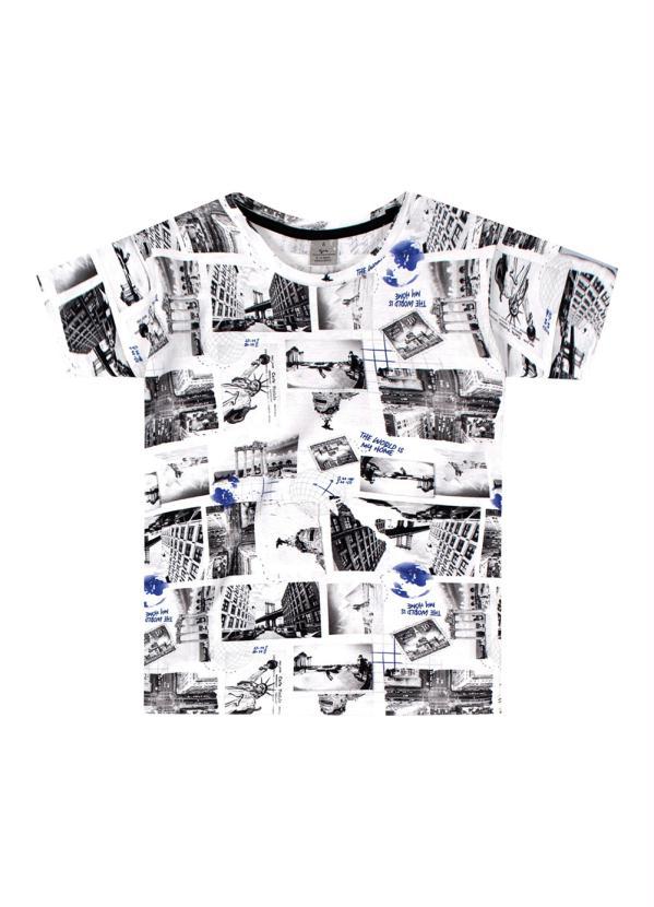 Tigor T Tigre - Camiseta Manga Curta Malha Menino Branco