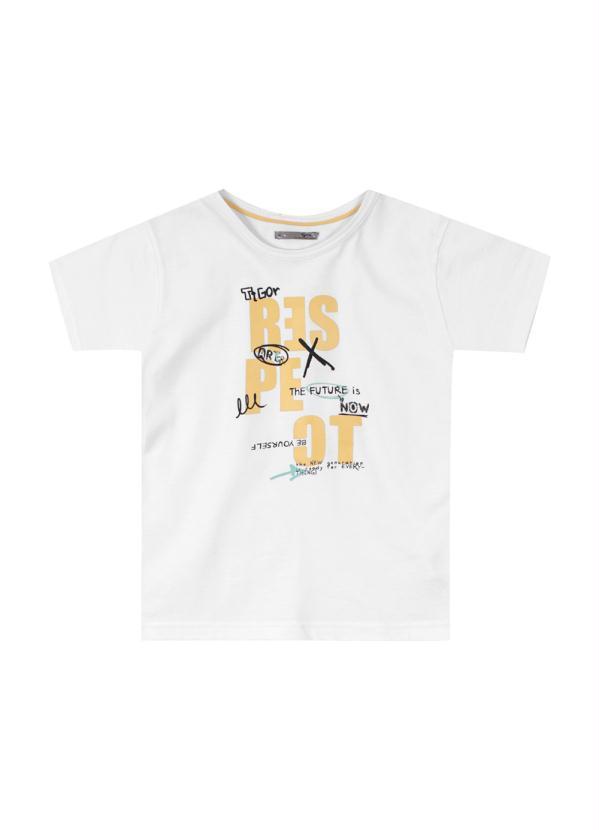 Tigor T Tigre - Camiseta Manga Curta Malha Menino Branco