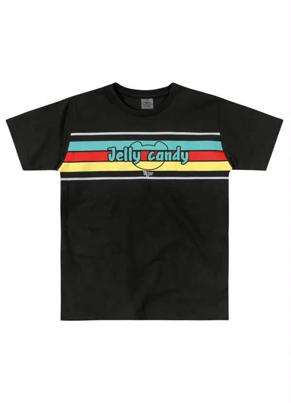 Tigor T Tigre - Camiseta Manga Curta Malha Menino Preto