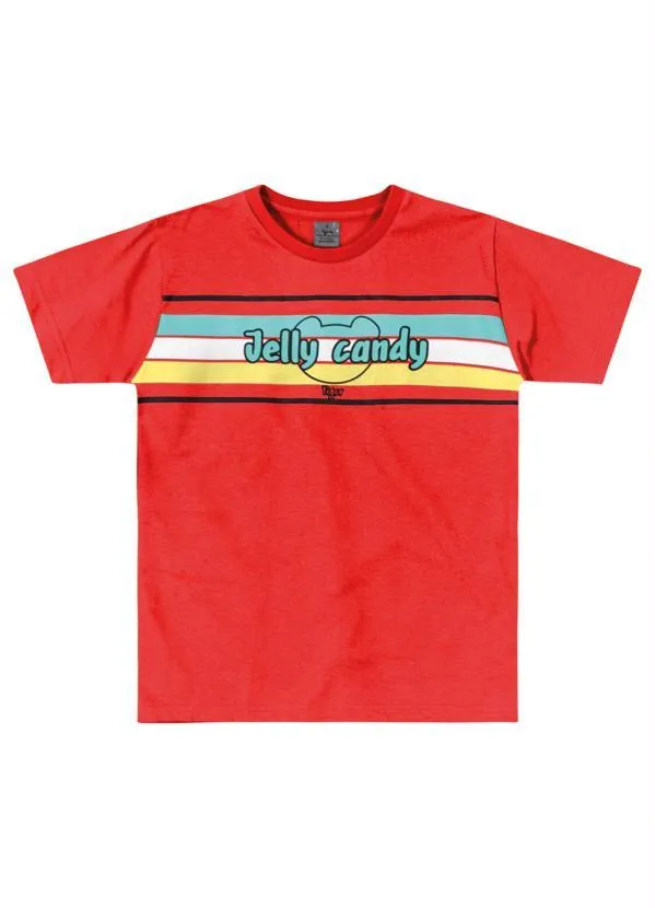 Tigor T Tigre - Camiseta Manga Curta Malha Menino Vermelho