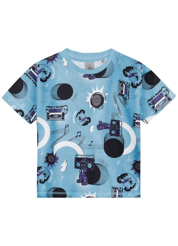 Tigor T Tigre - Camiseta Manga Curta Masculina Bebê Azul