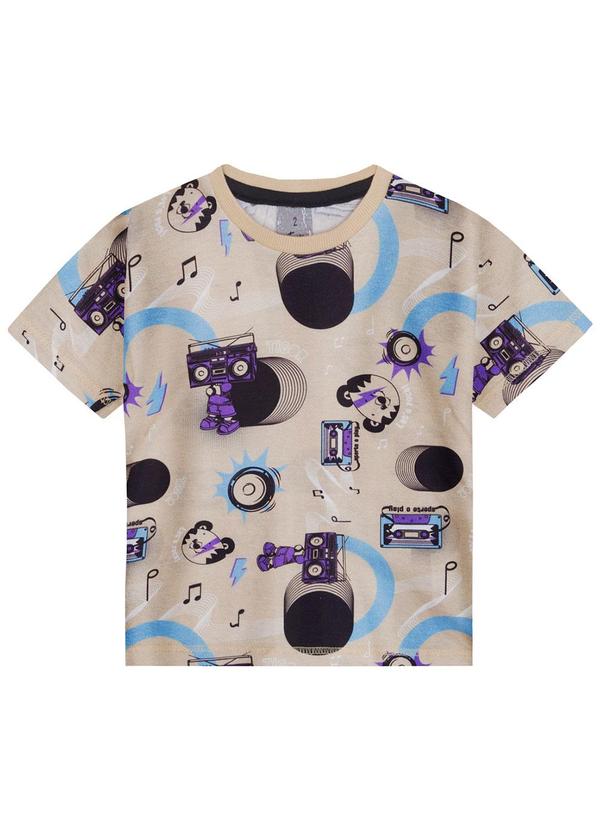 Tigor T Tigre - Camiseta Manga Curta Masculina Bebê Bege