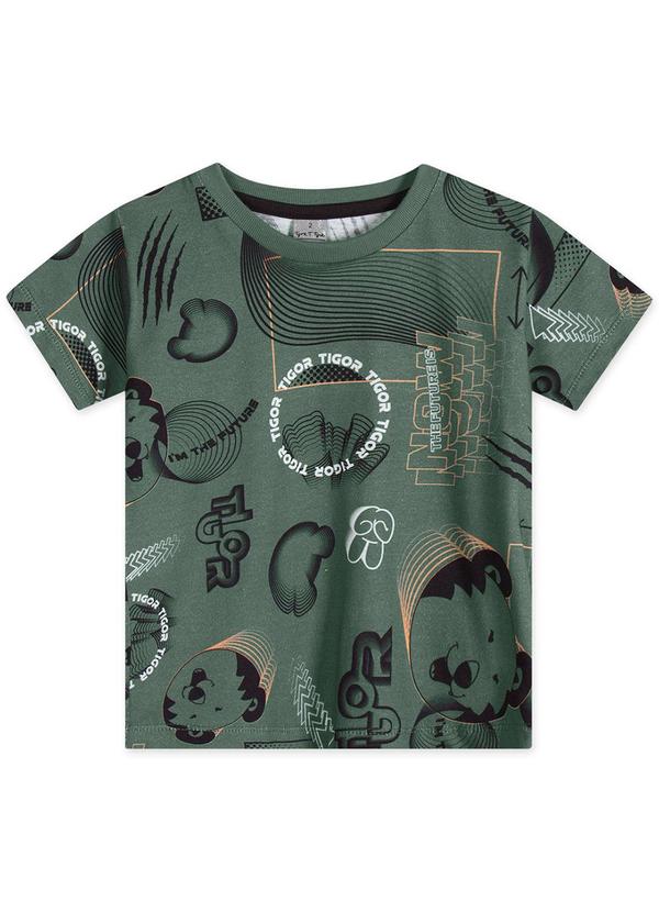 Tigor T Tigre - Camiseta Manga Curta Masculina Bebê Verde