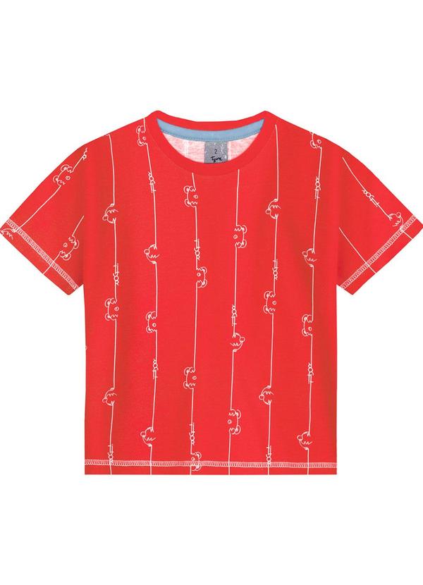 Tigor T Tigre - Camiseta Manga Curta Masculina Bebê Vermelho