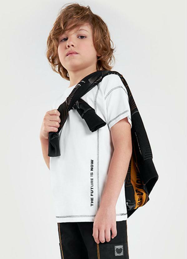 Tigor T Tigre - Camiseta Manga Curta Menino Infantil Branco