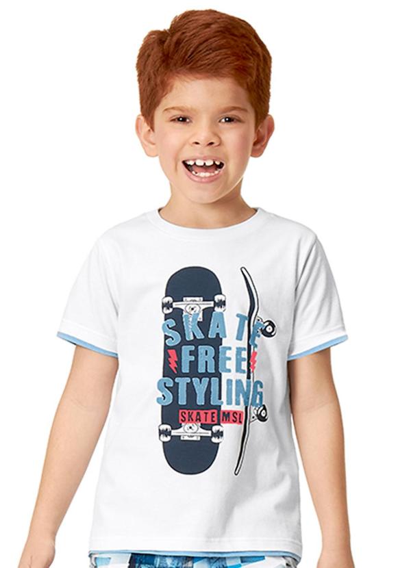 Marisol Play - Camiseta Manga Curta Menino Infantil Branco