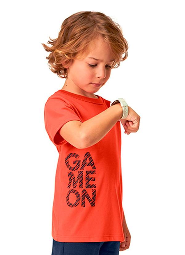 Marisol - Camiseta Manga Curta Menino Infantil Laranja