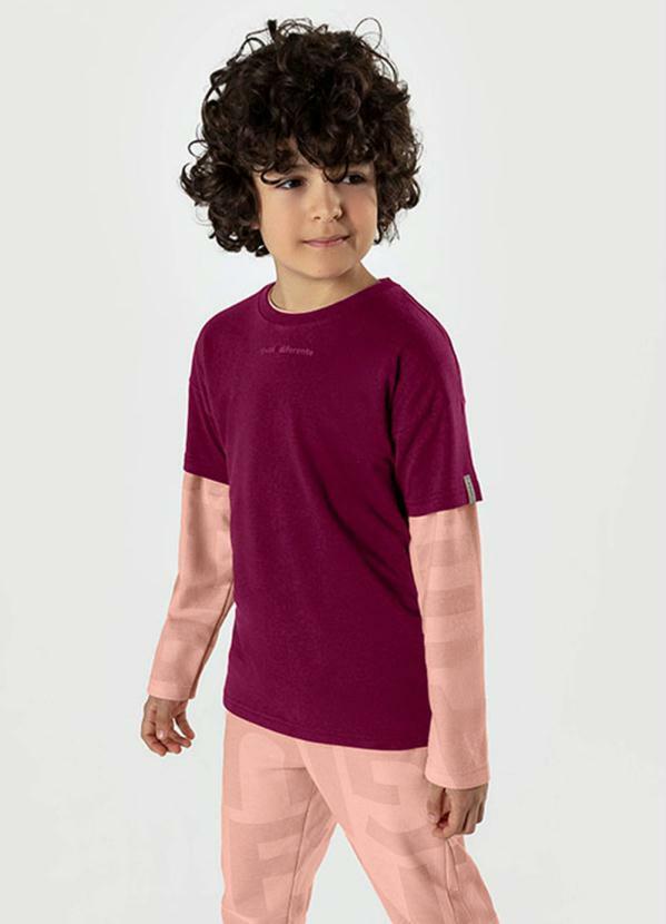 Tigor T Tigre - Camiseta Manga Curta Menino Match Bordô
