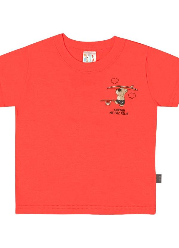 Pulla Bulla - Camiseta Manga Curta Menino Vermelho