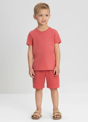 Camiseta Manga Curta Meninos Up Baby Vermelho - UP BABY