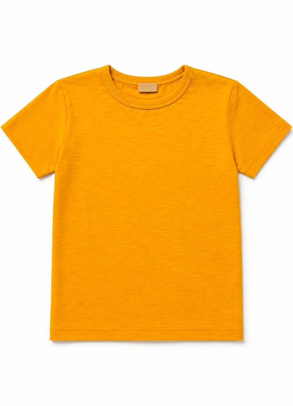 Marlan - Camiseta Manga Curta Texturizada Amarelo