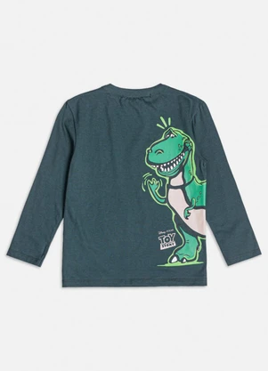 Youccie - Camiseta Manga Longa com Dinossauro Verde - YOUCCIE