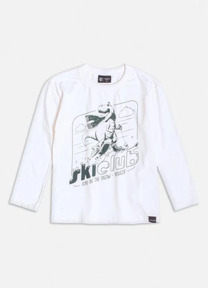 Youccie - Camiseta Manga Longa do Dino Skiclub Off White - YOUCCIE