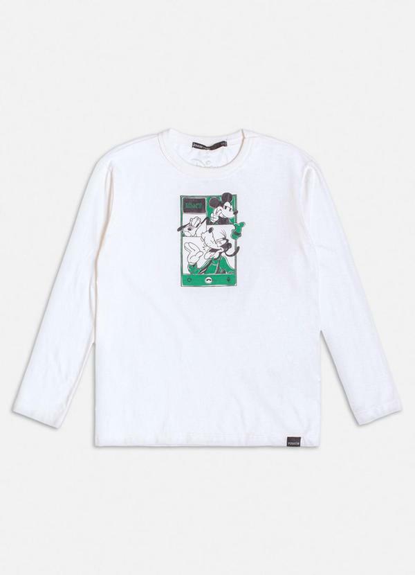 Youccie - Camiseta Manga Longa do Mickey Off White