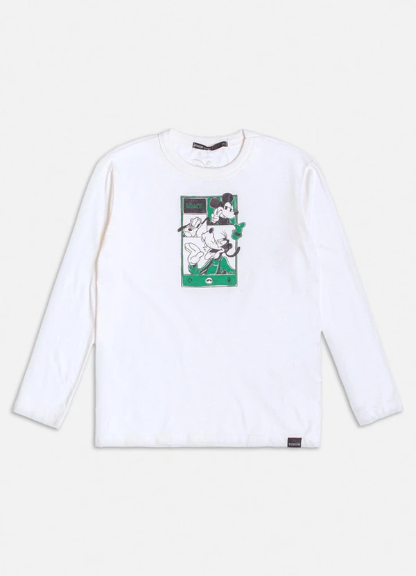 Youccie - Camiseta Manga Longa do Mickey Off White 1