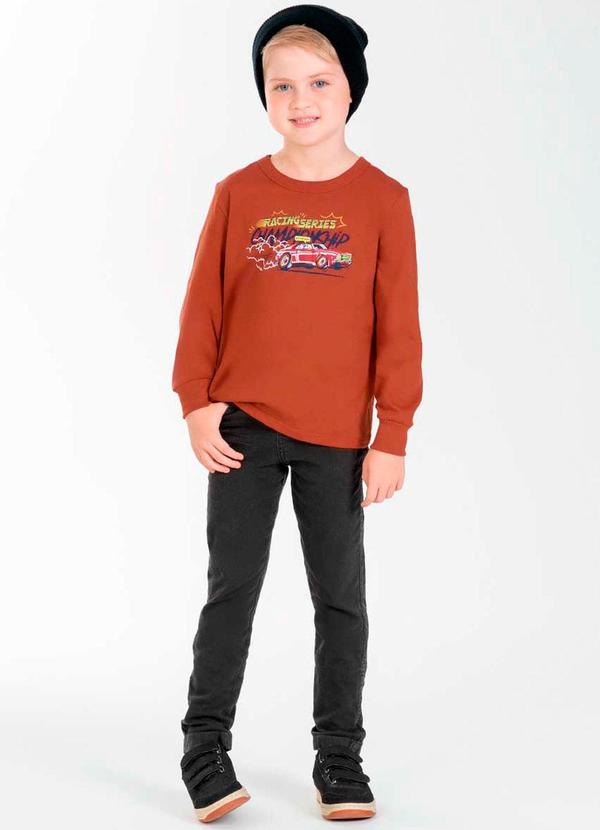 Cativa Kids - Camiseta Manga Longa Estampada Marrom 2