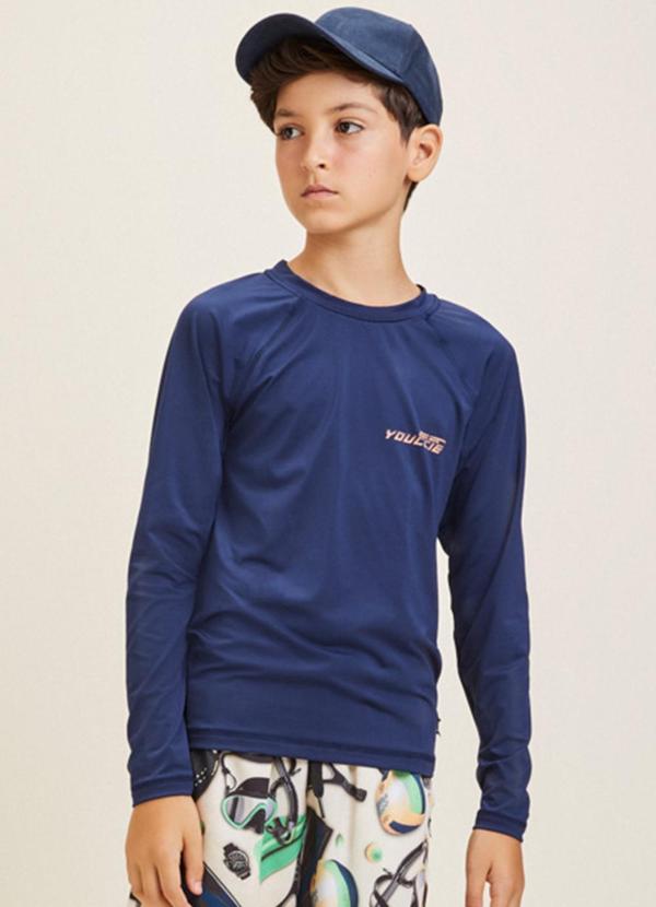 Youccie - Camiseta Marinho com Proteção Uv Azul