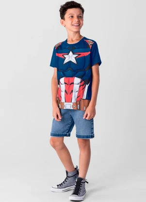 Brandili - Camiseta Marvel Avengers Infantil Menino  Azul - BRANDILI