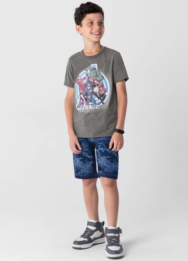 Brandili - Camiseta Marvel Avengers Infantil Menino  Cinza 2